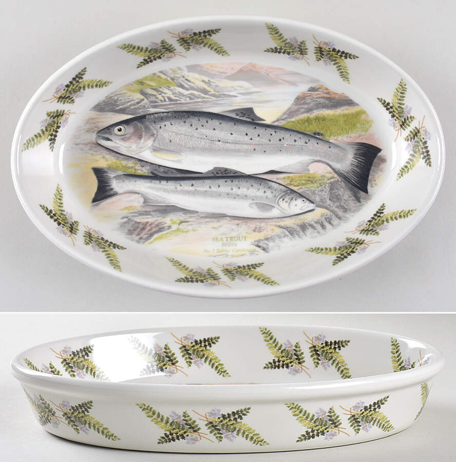 Compleat Angler Fern 11" Oval Baker by Portmeirion-1