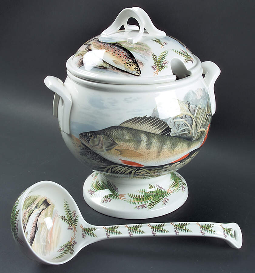 Compleat Angler Fern Tureen & Lid with Ladle by Portmeirion-1