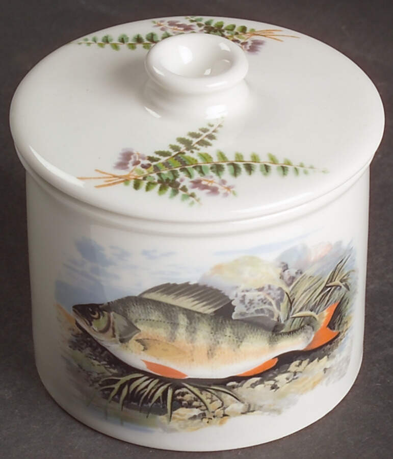Compleat Angler Fern Sugar Bowl & Lid by Portmeirion-1