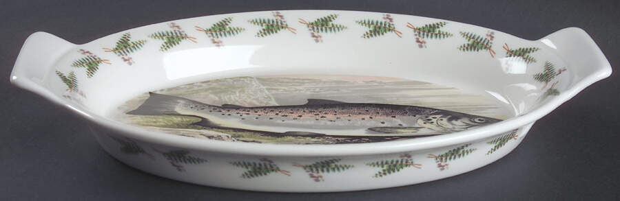 Compleat Angler Fern 12" Augratin by Portmeirion-1