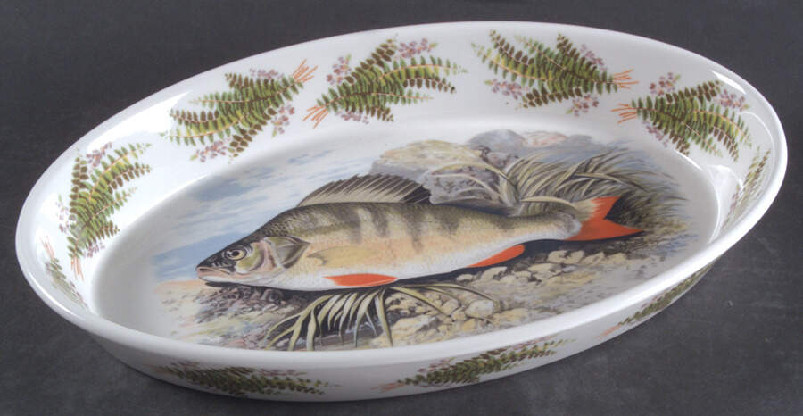 Compleat Angler Fern 14" Oval Baker by Portmeirion-1