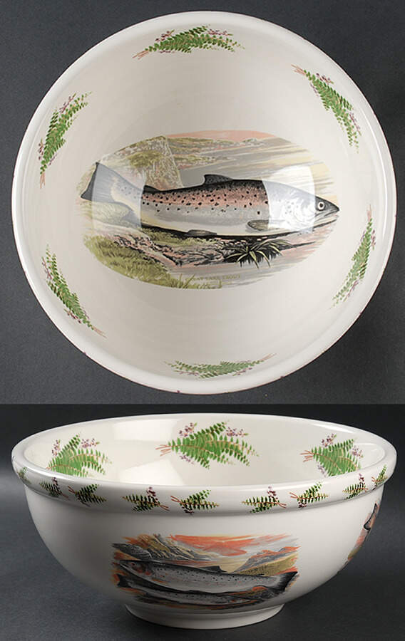 Compleat Angler Fern 11" Large Salad Serving Bowl by Portmeirion-1