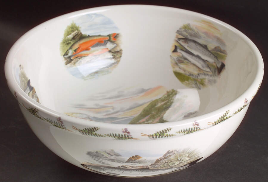 Compleat Angler Fern 11" Large Salad Serving Bowl by Portmeirion-1