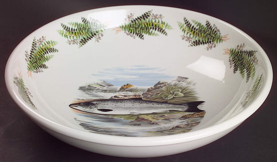 Compleat Angler Fern 13" Pasta Serving Bowl by Portmeirion-1