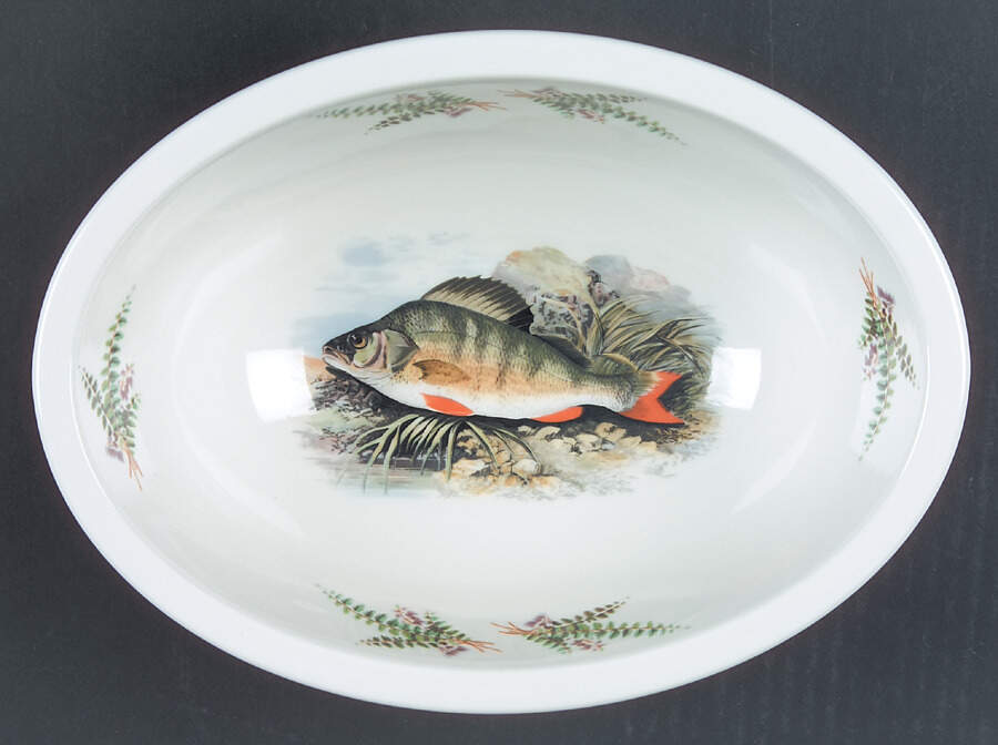 Compleat Angler Fern 9" Sovereign Deep Oval Bowl by Portmeirion-1
