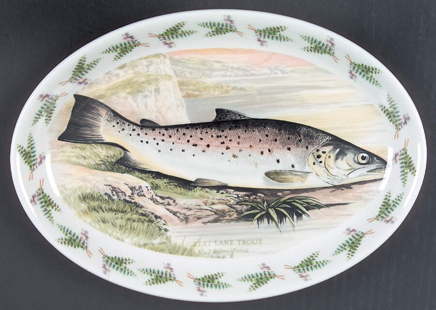 Compleat Angler Fern 10" Oval Steak Platter by Portmeirion-1