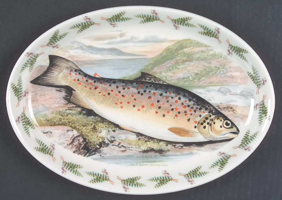 Compleat Angler Fern 10" Oval Steak Platter by Portmeirion-1