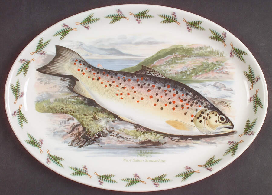 Compleat Angler Fern 13" Oval Steak Platter by Portmeirion-1