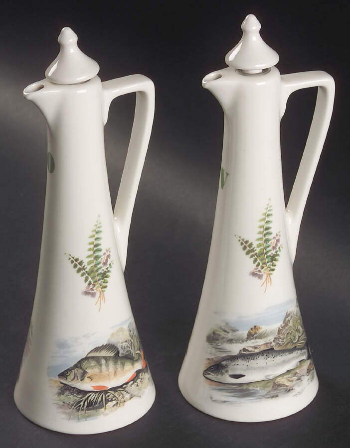 Compleat Angler Fern Vinegar and Oil Set with Stoppers by Portmeirion-1