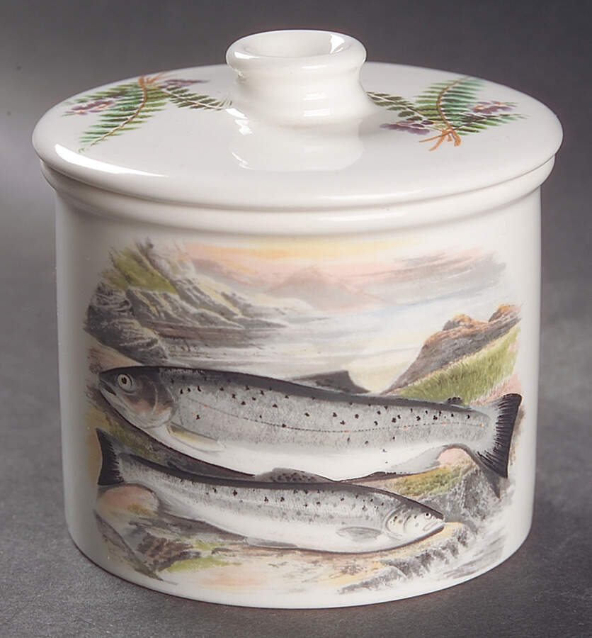 Compleat Angler Fern Sugar Bowl & Lid by Portmeirion-1