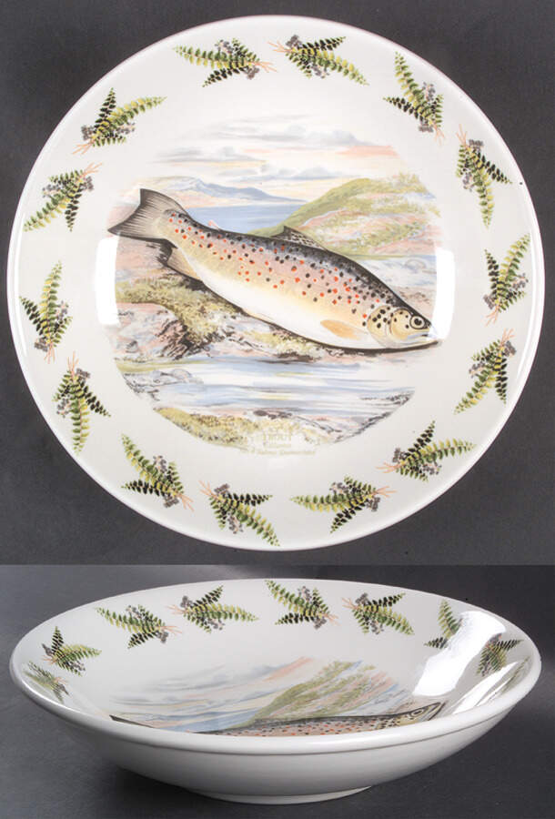 Compleat Angler Fern 10" Pasta Serving Bowl by Portmeirion-1