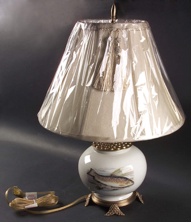 Compleat Angler Fern Globe Vase Lamp & Shade by Portmeirion-1