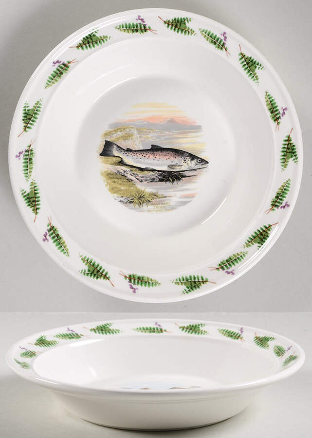 Compleat Angler Fern Rim Soup Bowl by Portmeirion-1