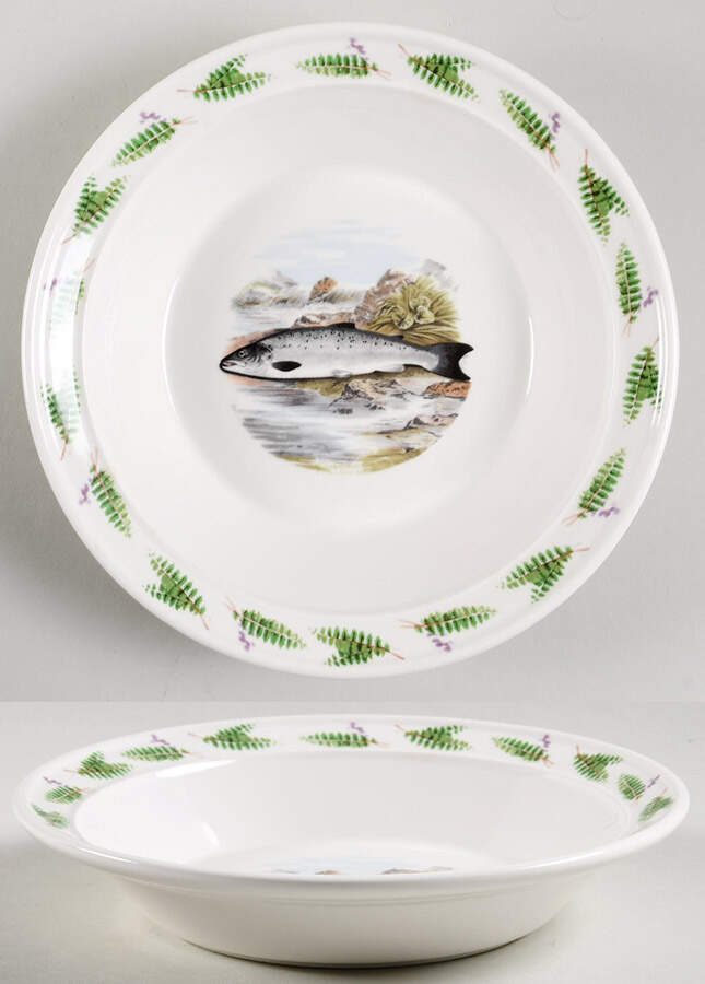 Compleat Angler Fern Rim Soup Bowl by Portmeirion-1