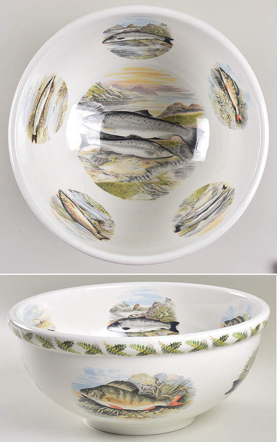 Compleat Angler Fern 11" Large Salad Serving Bowl by Portmeirion-1