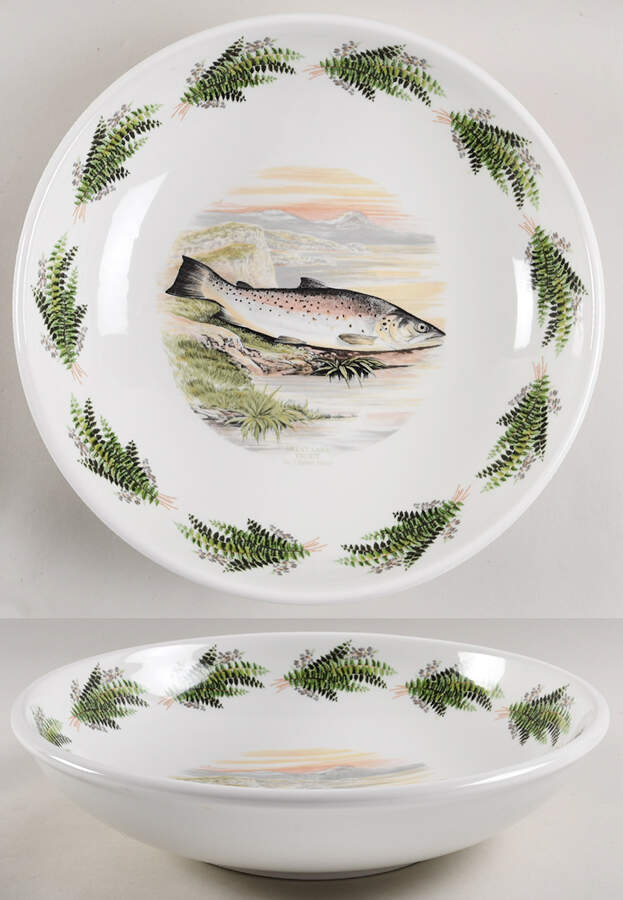 Compleat Angler Fern 13" Pasta Serving Bowl by Portmeirion-1