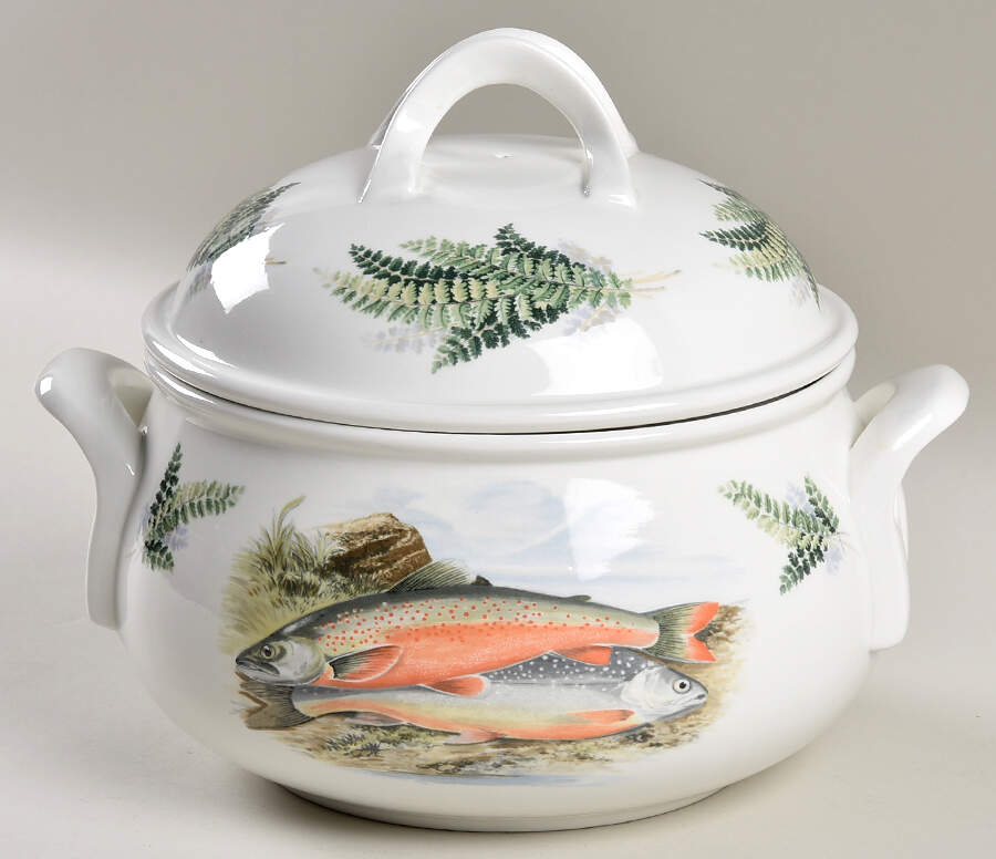 Compleat Angler Fern Round Covered Vegetable by Portmeirion-1