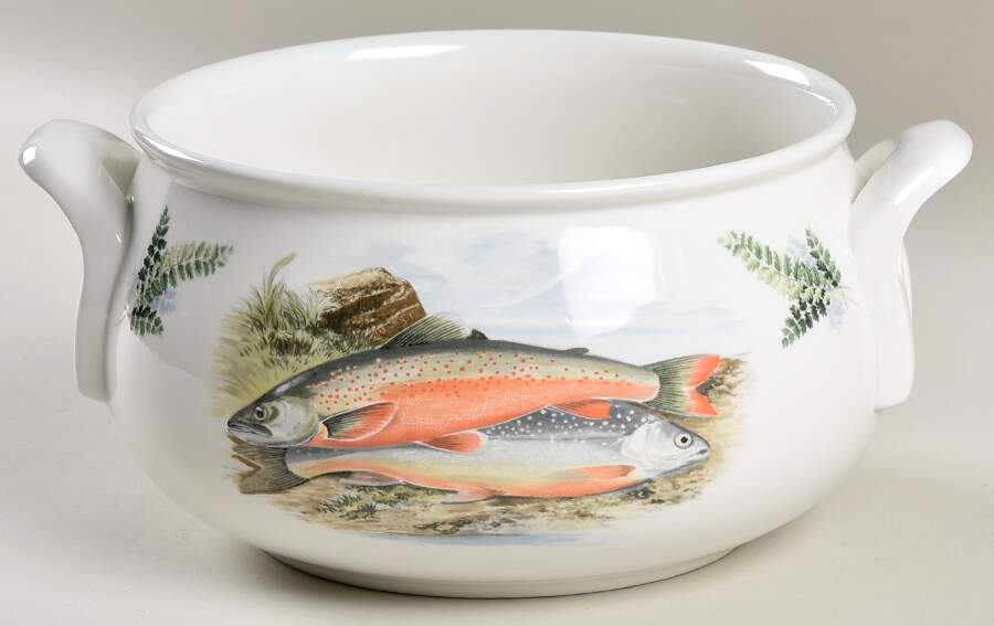 Compleat Angler Fern Round Vegetable No Lid by Portmeirion-1