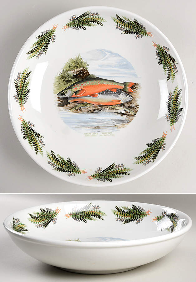 Compleat Angler Fern 13" Pasta Serving Bowl by Portmeirion-1