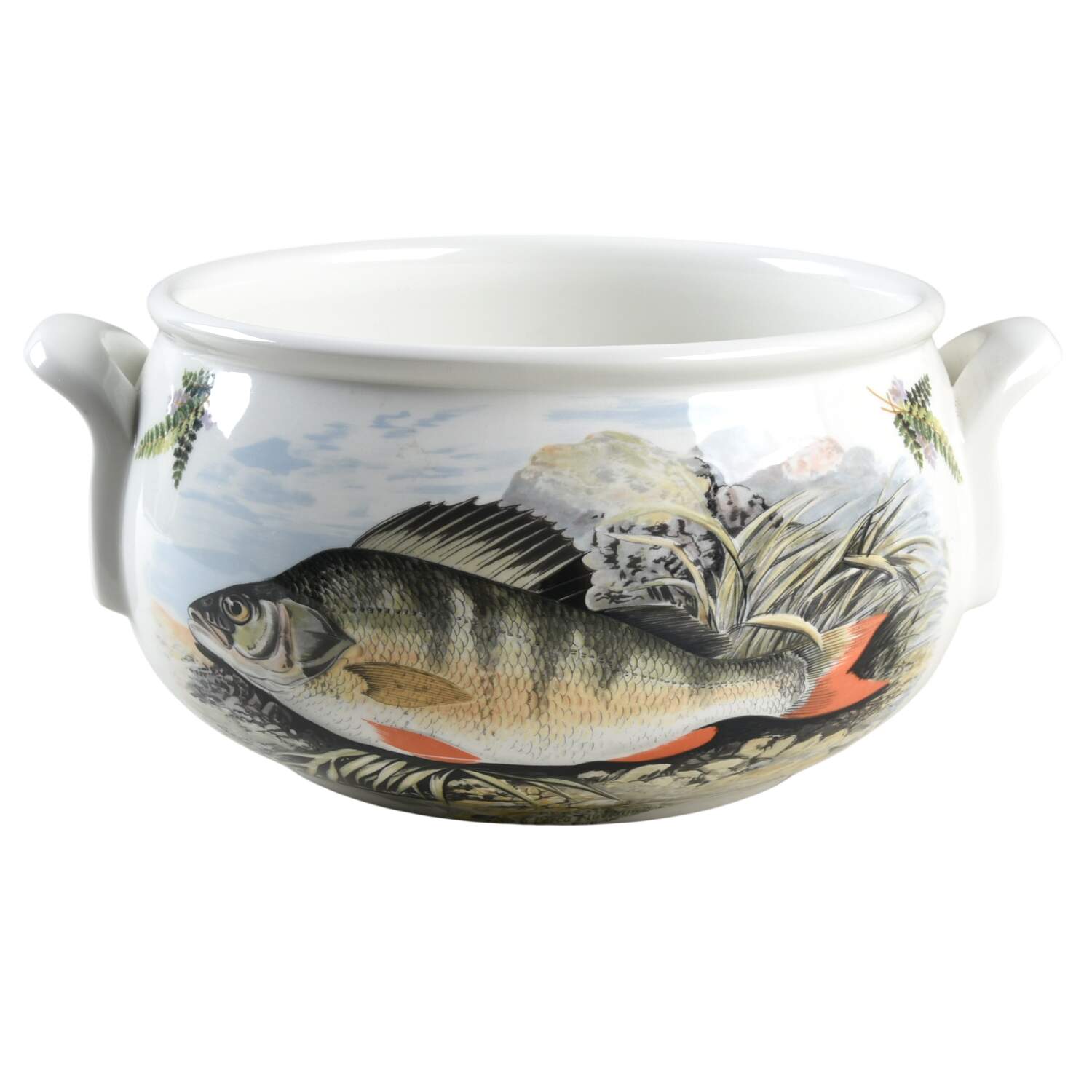 Compleat Angler Fern 4 Quart Round Casserole No Lid by Portmeirion-1