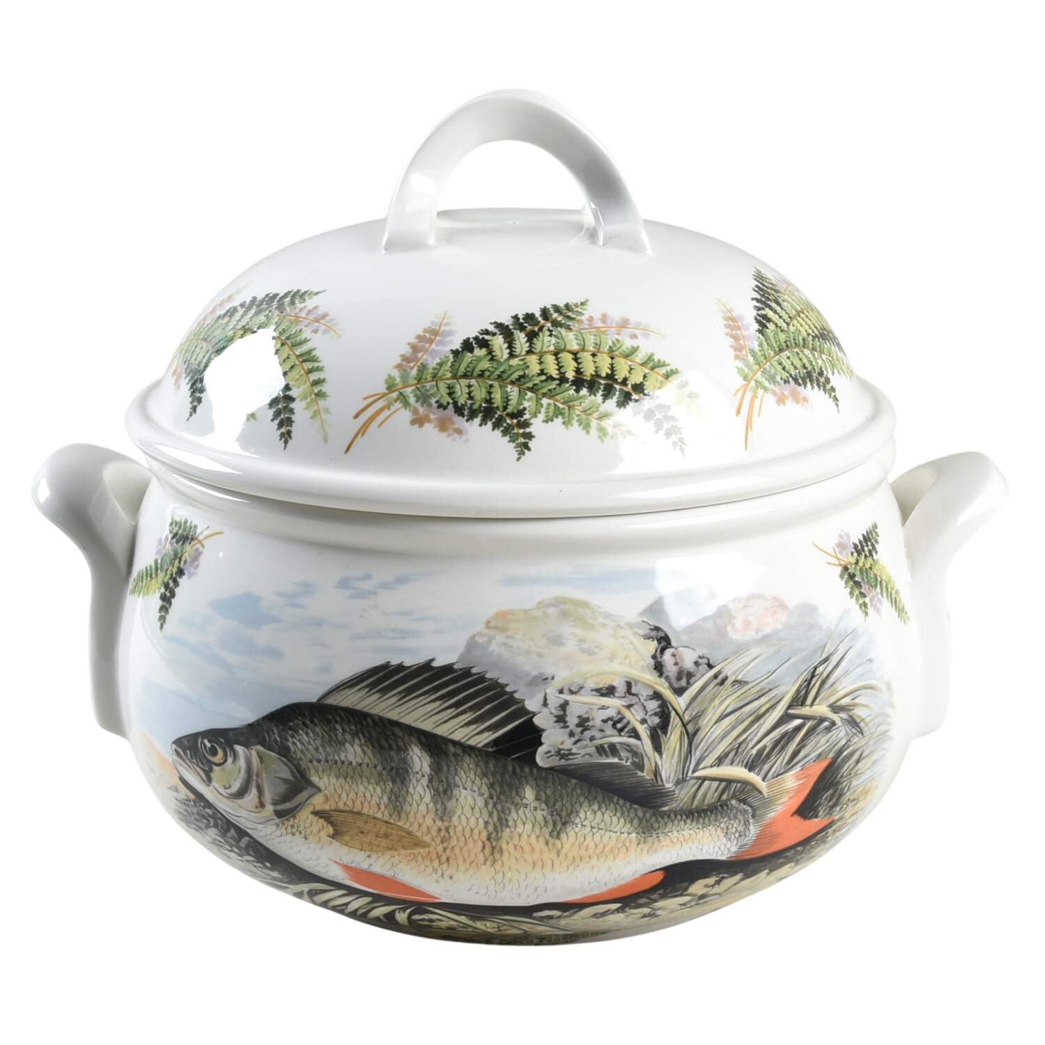 Compleat Angler Fern 4 Quart Round Covered Casserole by Portmeirion-1