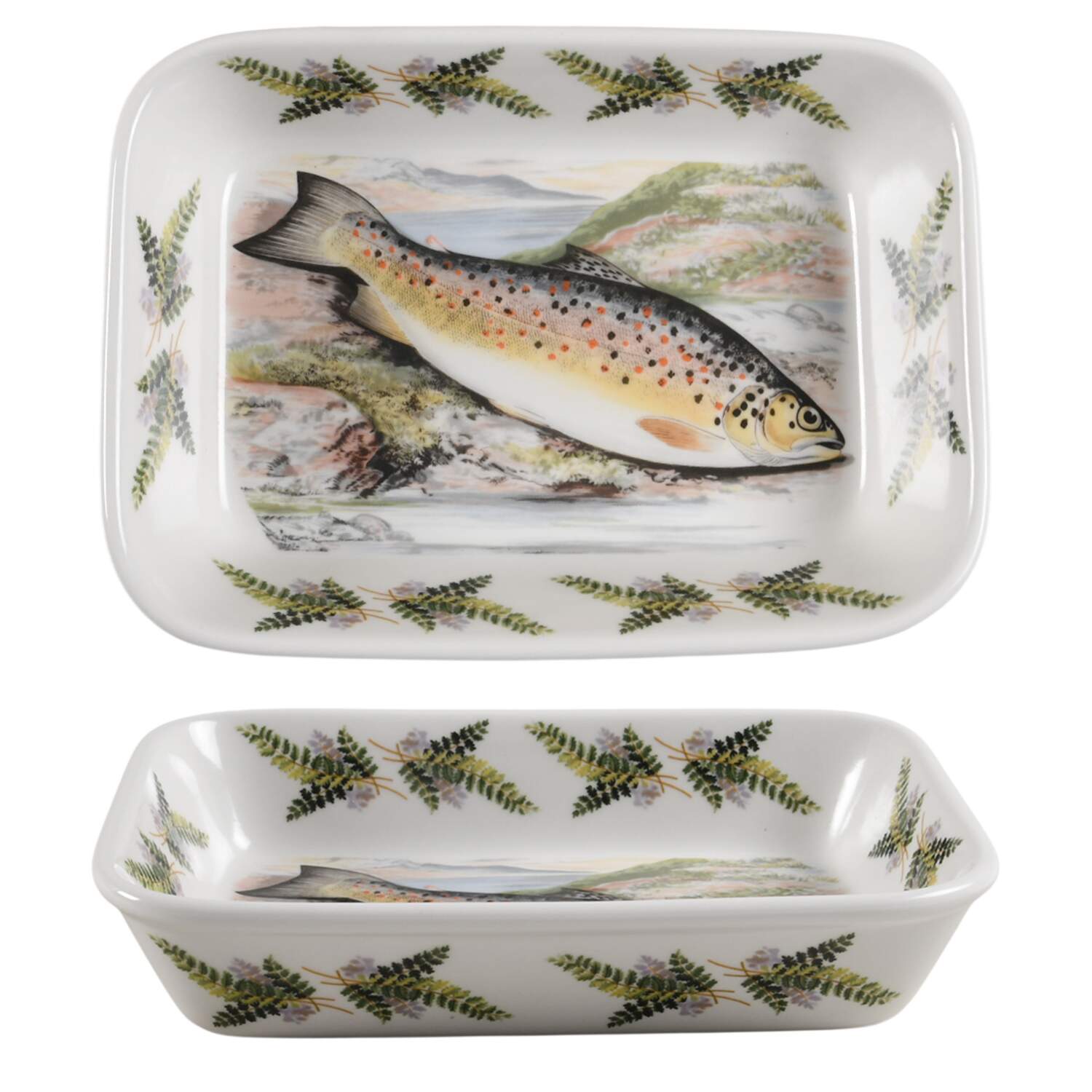 Compleat Angler Fern 8" Rectangular Baker by Portmeirion-1