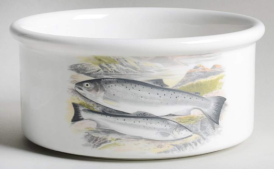 Compleat Angler Fern 8" Round Vegetable/Souffle (Drum) by Portmeirion-1
