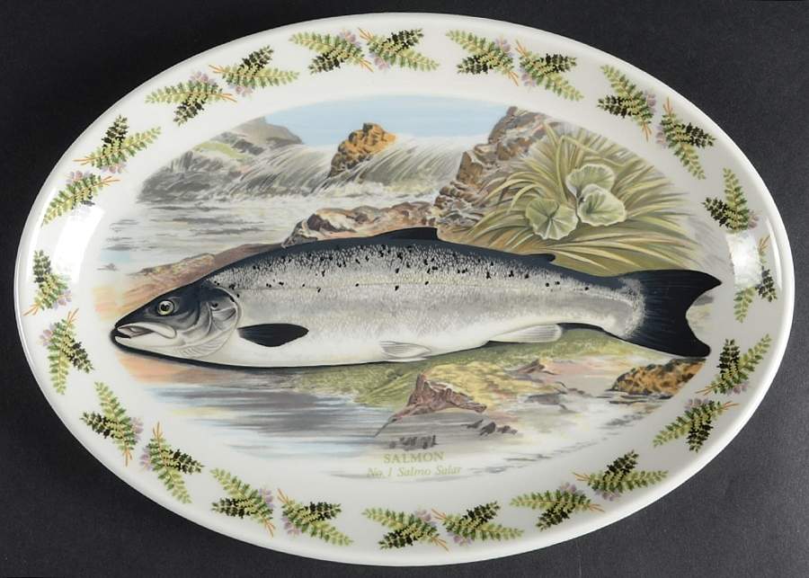 Compleat Angler Fern 10" Oval Steak Platter by Portmeirion-1