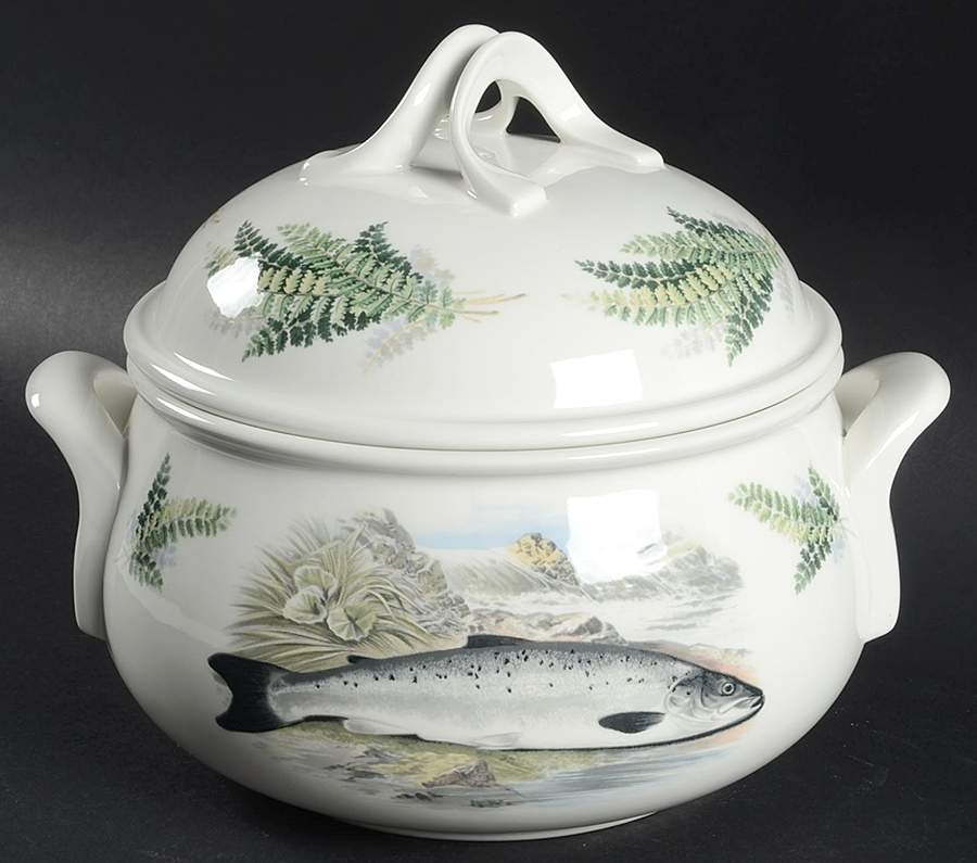 Compleat Angler Fern Round Covered Vegetable by Portmeirion-1