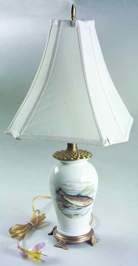 Compleat Angler Fern #2 Canton Vase Lamp & Shade by Portmeirion-1