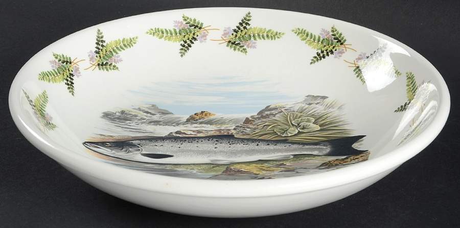 Compleat Angler Fern 10" Pasta Serving Bowl by Portmeirion-1