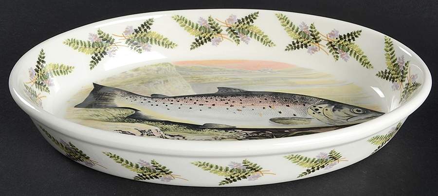 Compleat Angler Fern 11" Oval Baker by Portmeirion-1