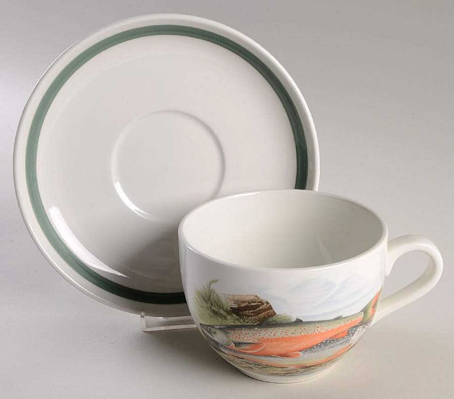 Compleat Angler Fern Jumbo Cup & Saucer Set by Portmeirion-1