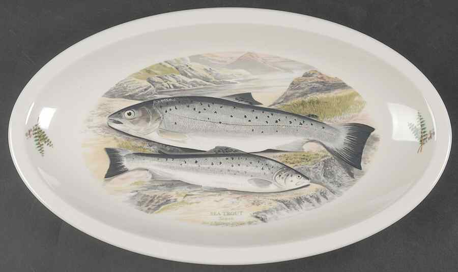 Compleat Angler Fern 13" Oval/Low Sovereign Server by Portmeirion-1