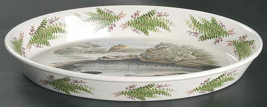 Compleat Angler Fern 14" Oval Baker by Portmeirion-1