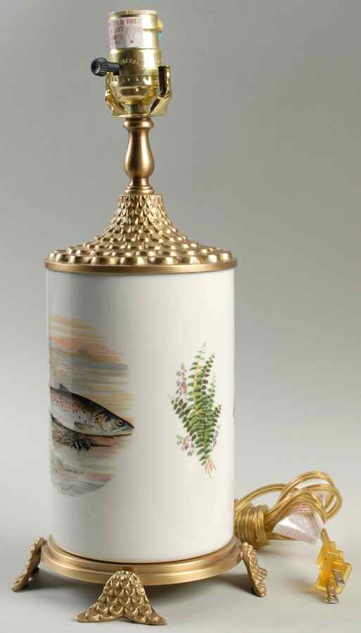 Compleat Angler Fern Canister Vase Lamp No Shade by Portmeirion-1
