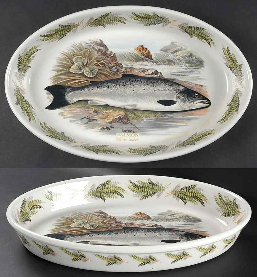 Compleat Angler Fern 15" Oval Baker by Portmeirion-1