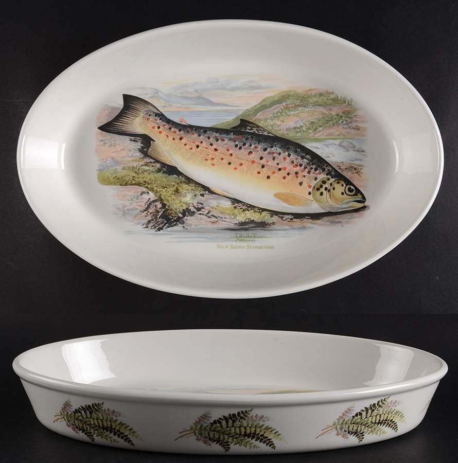 Compleat Angler Fern 14" Oval Baker by Portmeirion-1