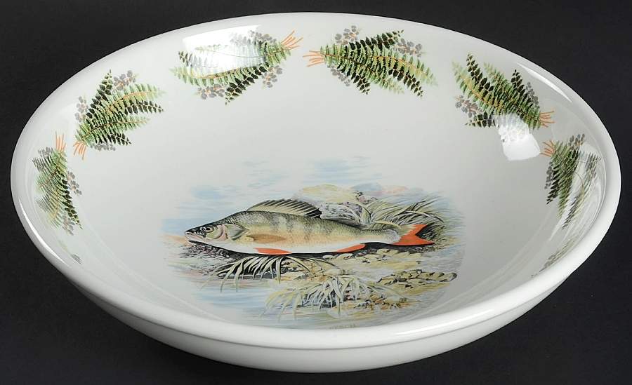 Compleat Angler Fern 13" Pasta Serving Bowl by Portmeirion-1