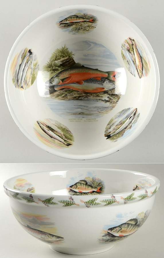 Compleat Angler Fern 11" Large Salad Serving Bowl by Portmeirion-1