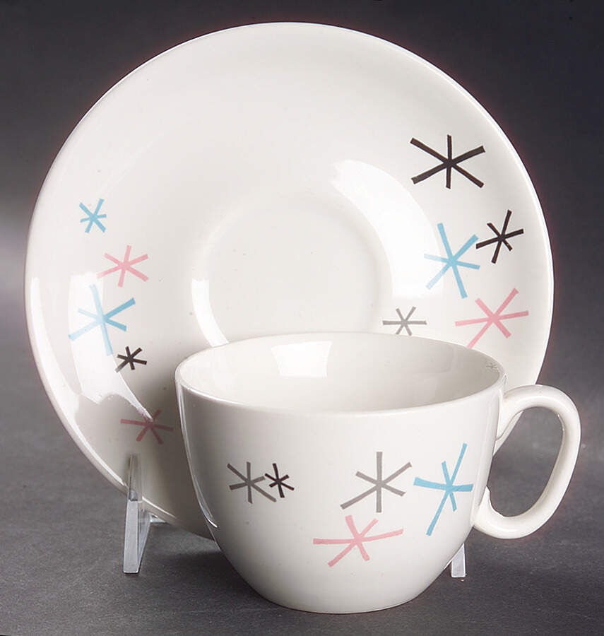 Jacks Flat Cup & Saucer Set by Paden City-1