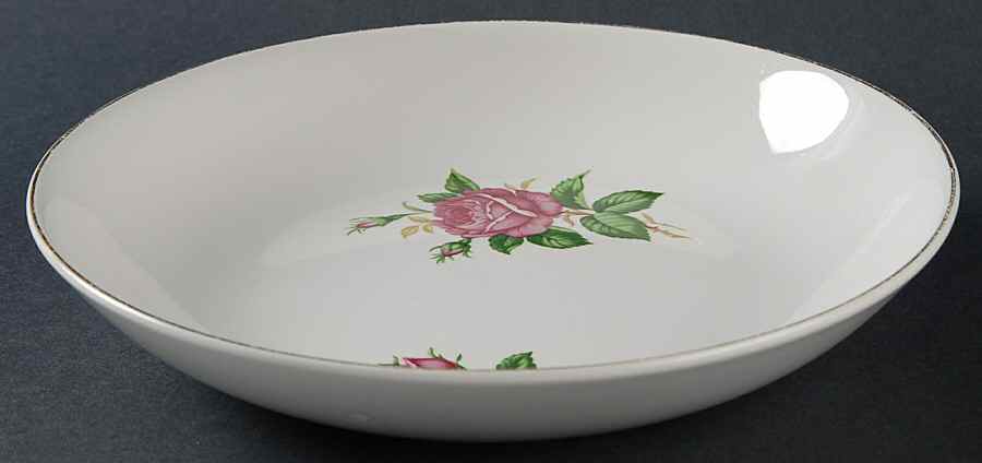Old Rose (Preview, Bone Ash Glaze) Coupe Soup Bowl by Paden City-1