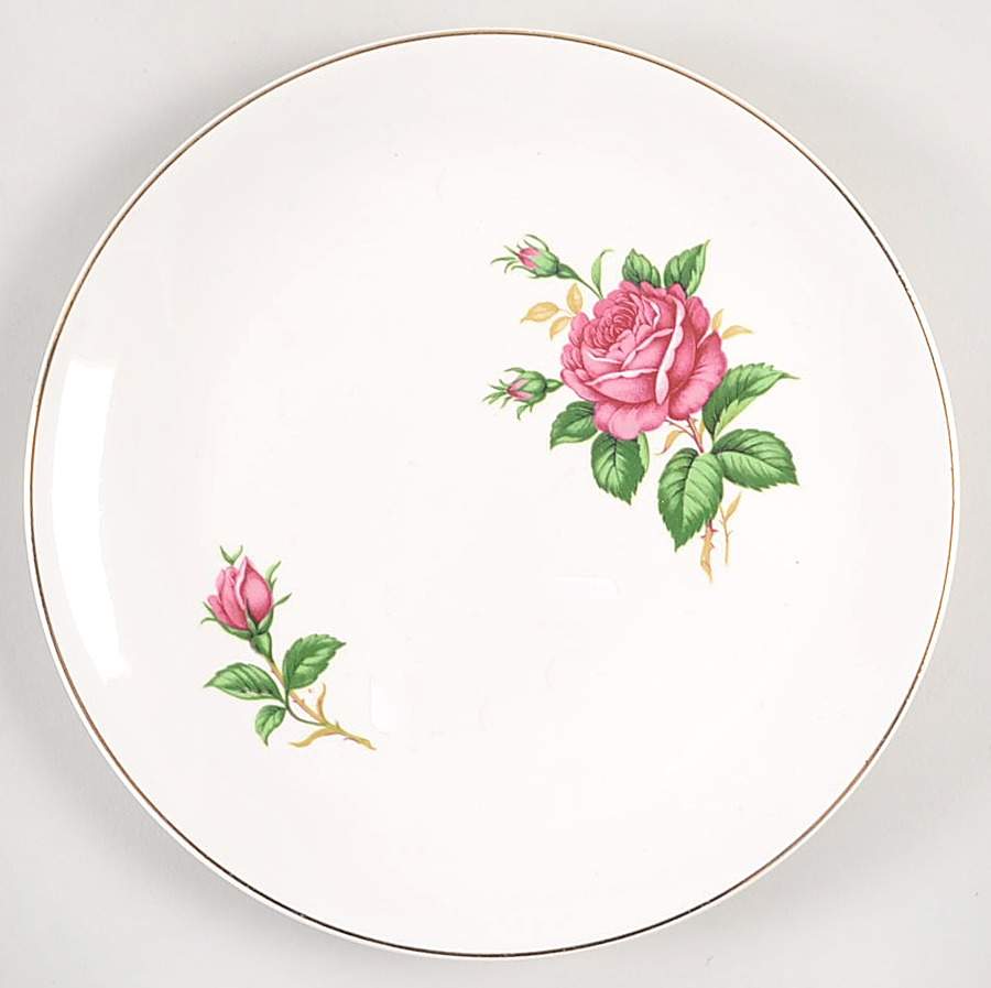 Old Rose (Preview, Bone Ash Glaze) Salad Plate by Paden City-1
