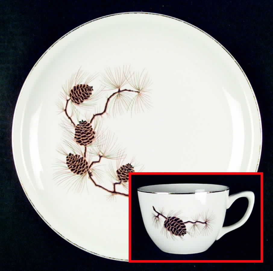 Pinecone Dinner Plate by Paden City-1