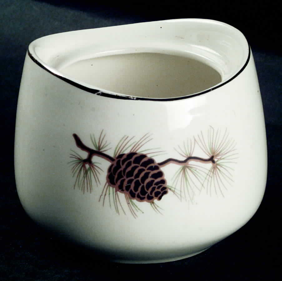 Pinecone Sugar Bowl No Lid by Paden City-1