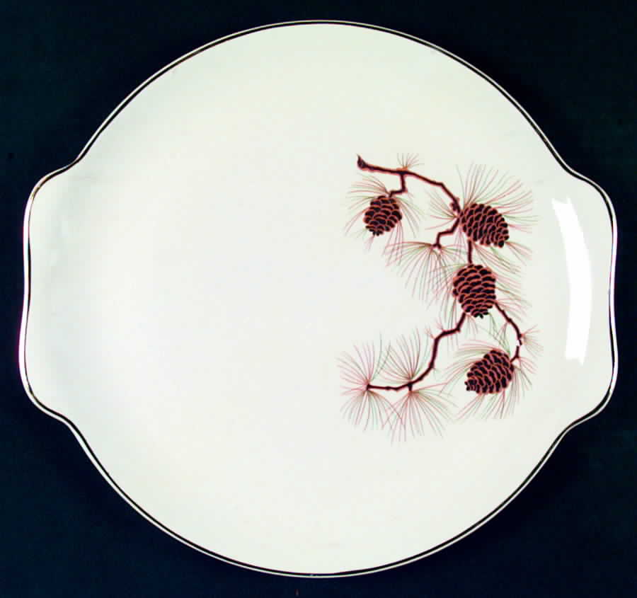Pinecone Handled Cake Plate by Paden City-1