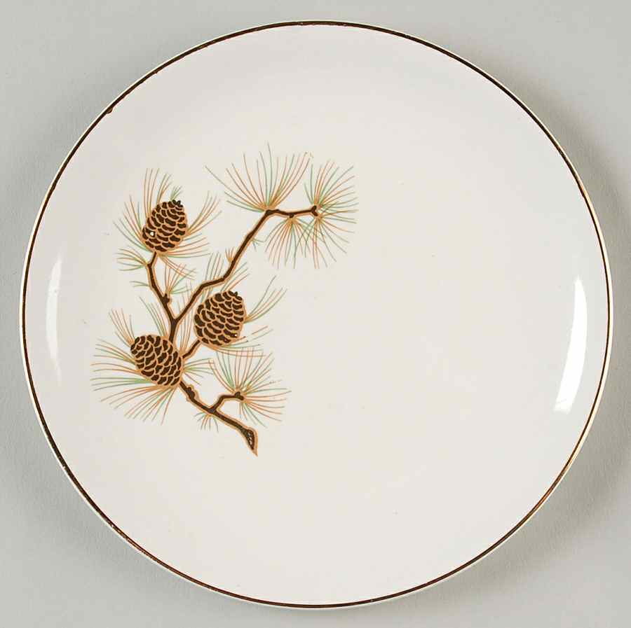 Pinecone Bread & Butter Plate by Paden City-1
