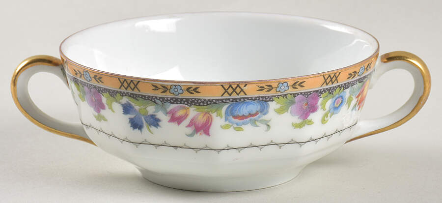 Newport (White) Flat Cream Soup Bowl by Princess (Bavaria, Czech)-1