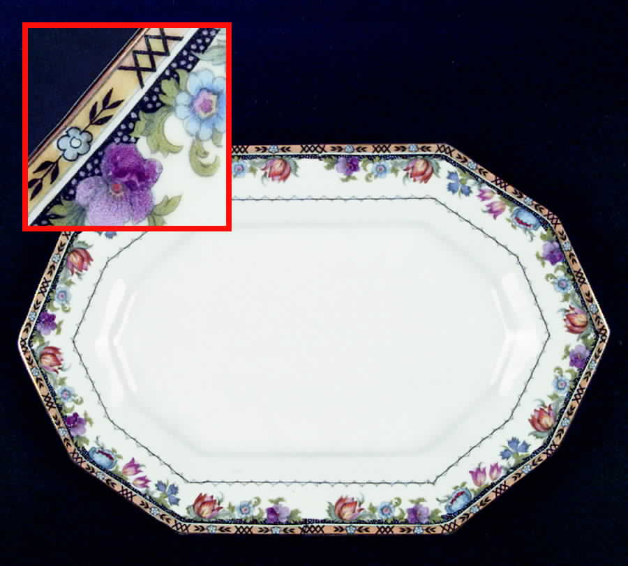 Newport (White) 12" Oval Serving Platter by Princess (Bavaria, Czech)-1