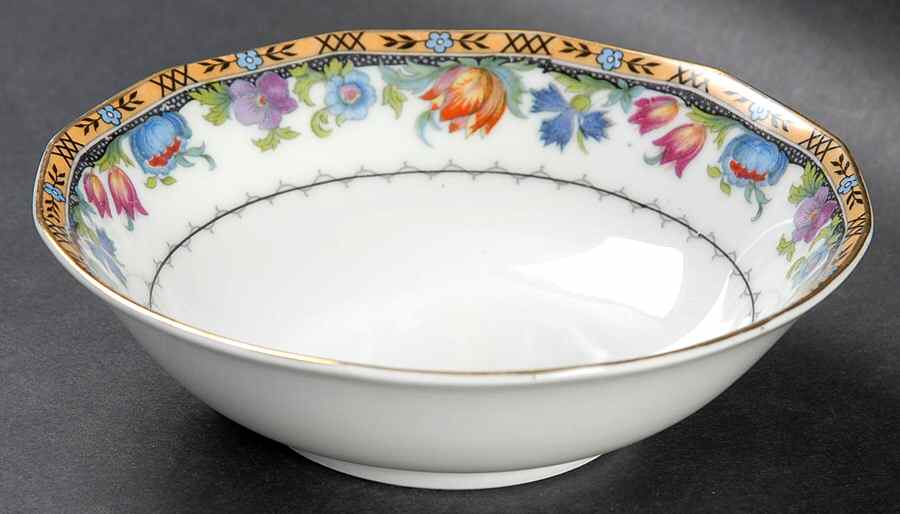 Newport (White) Fruit/Dessert (Sauce) Bowl by Princess (Bavaria, Czech)-1